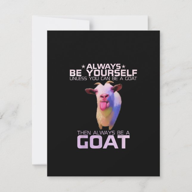 Colourful Funny Goat Gift Invitation (Front)