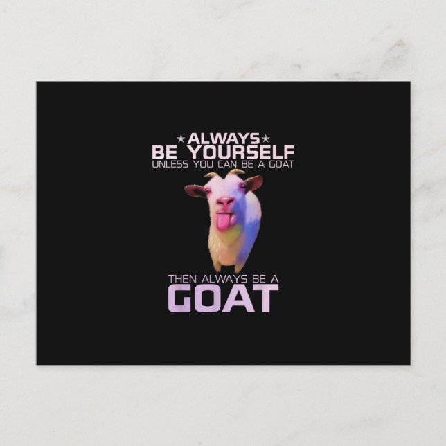 Colourful Funny Goat Gift Invitation Postcard (Front)