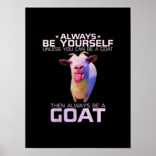 Colourful Funny Goat Gift Poster