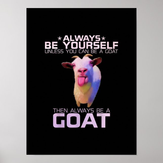 Colourful Funny Goat Gift Poster (Front)