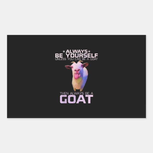 Colourful Funny Goat Gift Rectangular Sticker (Front)