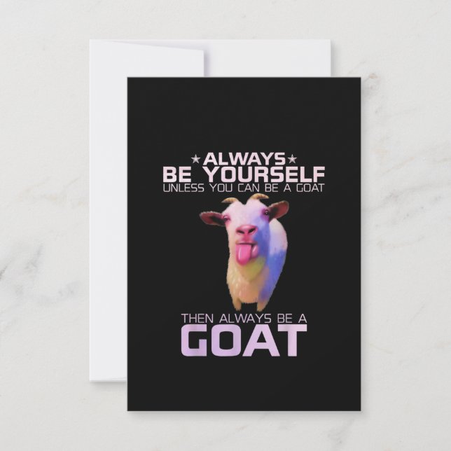 Colourful Funny Goat Gift Thank You Card (Front)