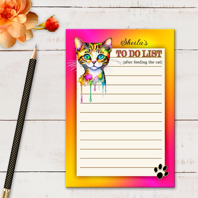 Colourful Funny Kitty To Do List  Post-it Notes (Creator Uploaded)