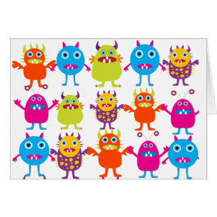 Colourful Funny Monster Party Creatures Bash