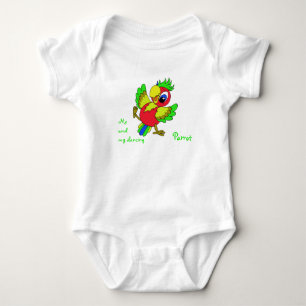 Colourful funny Parrot Baby Bodysuit