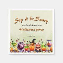 Colourful Funny Scary Cocktails Sip Halloween Part
