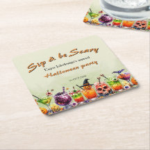 Colourful Funny Scary Cocktails Sip Halloween Part
