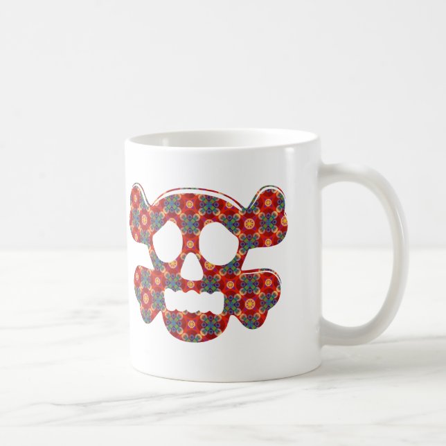 Colourful funny skull coffee mug (Right)
