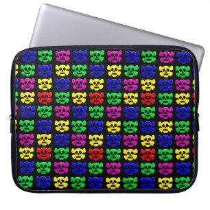 Colourful funny skull laptop sleeve