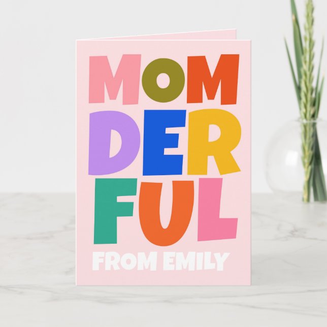 Colourful Funny Typography Mothers Day Photo  Card (Front)