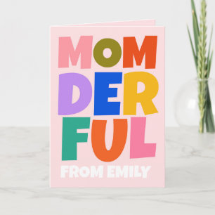 Colourful Funny Typography Mothers Day Photo  Card