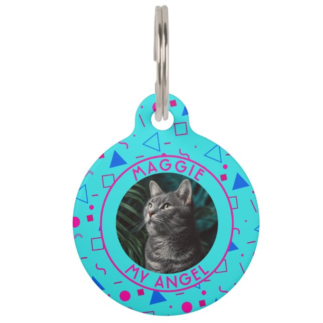 Colourful Fur Parent Gift Memphis Pattern Pet Tag (Front)