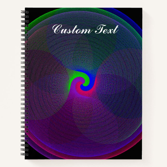 Colourful Fused Centre Geometric Spiral Notebook (Front)