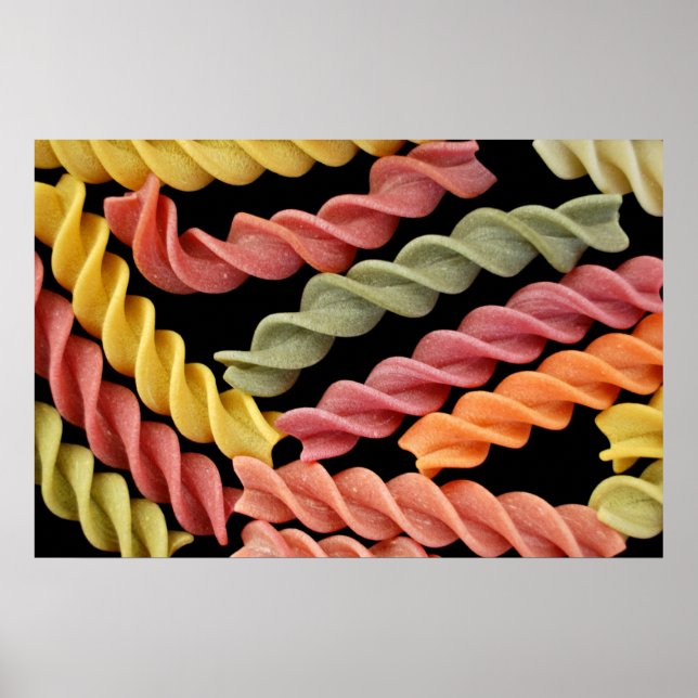 colourful fusilli italian pasta poster (Front)