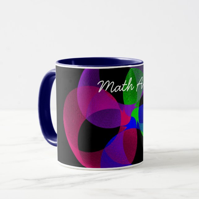 Colourful Fusion Geometric Math Art Coffee Mug (Front Left)