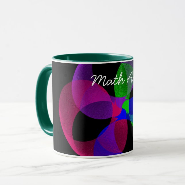 Colourful Fusion Geometric Math Art Coffee Mug (Front Left)
