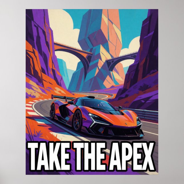 🎨 Colourful Futuristic Car Abstract Poster (Front)
