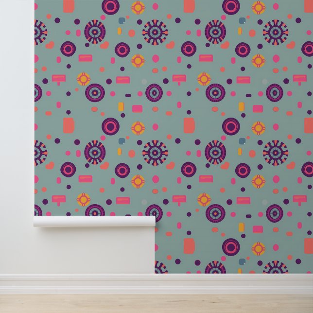 Colourful Futuristic Geometric Pattern Wallpaper (Application)