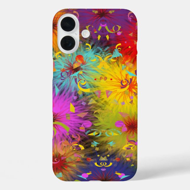 Colourful Fuzzy Paint Splat and Confetti Abstract Case-Mate iPhone Case (Back)