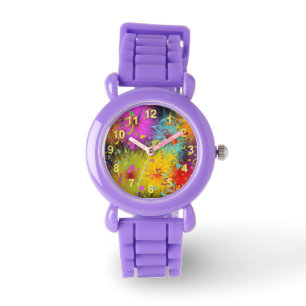 Colourful Fuzzy Splat and Confetti Template Watch