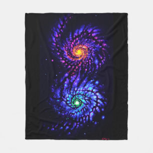 Colourful galaxies  fleece blanket