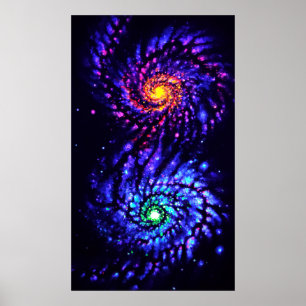 Colourful galaxies poster