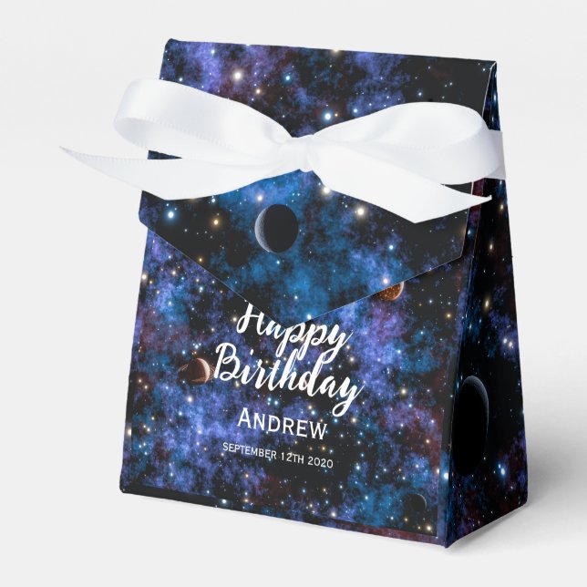 Colourful galaxies, stars and planets favour box (Front Side)