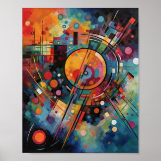 Colourful Galaxy Abstract Painting Poster