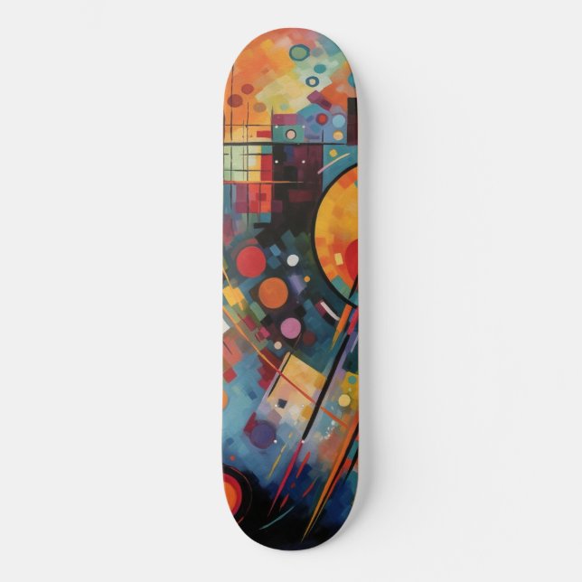 Colourful Galaxy Abstract Painting Skateboard (Front)