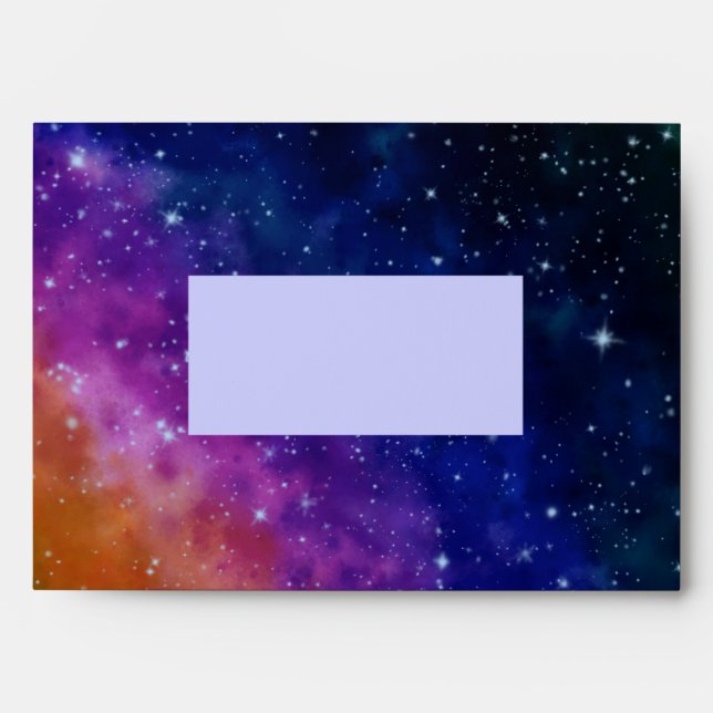 Colourful Galaxy Birthday Party Envelope (Front)