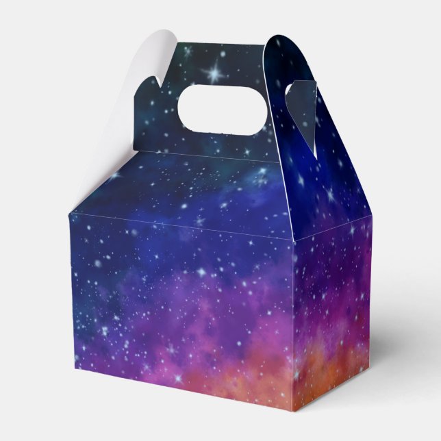 Colourful Galaxy Birthday Party Favour Box (Front Side)