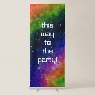 Colourful Galaxy Birthday Party Retractable Banner