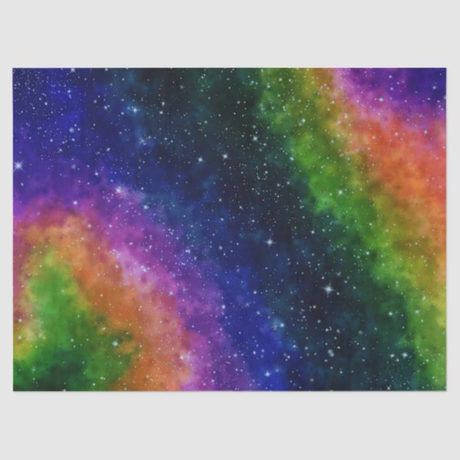Colourful Galaxy Birthday Party Tissue Paper (Front)