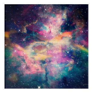 Colourful Galaxy Nebula Watercolor Painting Acrylic Print