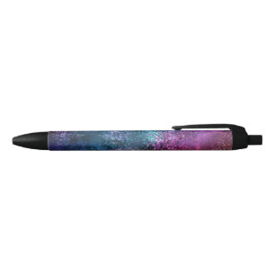 Colourful Galaxy Pattern Black Ink Pen