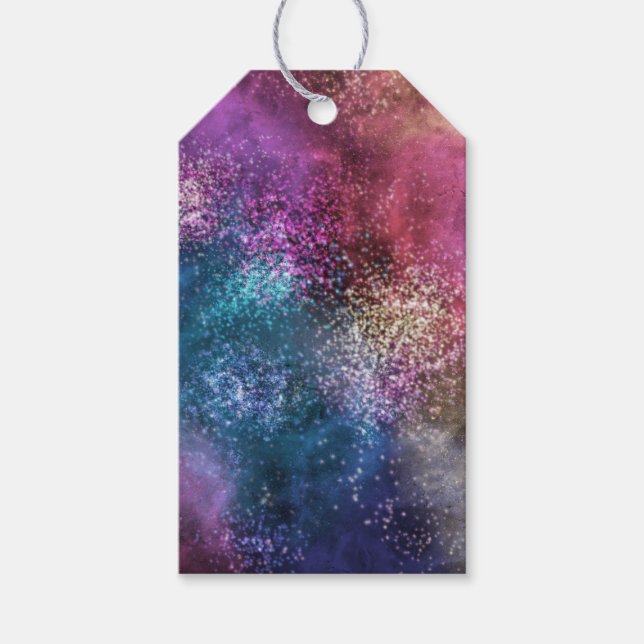 Colourful Galaxy Pattern Gift Tags (Front)