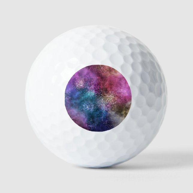 Colourful Galaxy Pattern Golf Balls (Front)