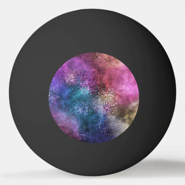 Colourful Galaxy Pattern Ping Pong Ball (Front)