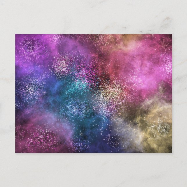 Colourful Galaxy Pattern Postcard (Front)