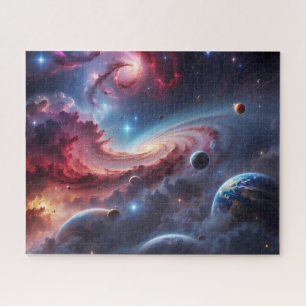 Colourful Galaxy Planets Outer Space Jigsaw Puzzle
