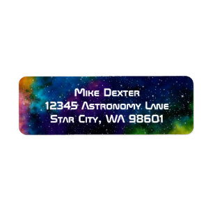 Colourful Galaxy Return Address Labels