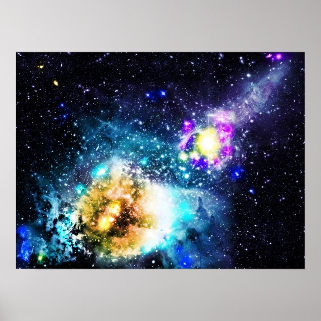 Colourful galaxy space nebula stars illustration poster (Front)