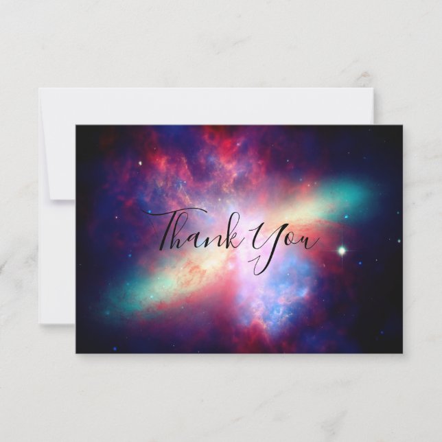 Colourful Galaxy Thank You Card (Front)