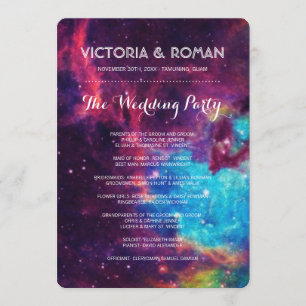 Colourful Galaxy Wedding Programs Programme