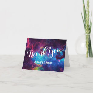 Colourful Galaxy Wedding Thank You Cards