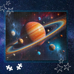 colourful galaxy with stars and nebulas jigsaw puzzle