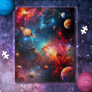 colourful galaxy with stars and nebulas jigsaw puzzle