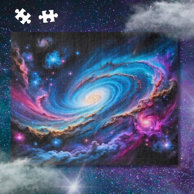 colourful galaxy with stars and nebulas jigsaw puzzle (Creator Uploaded)