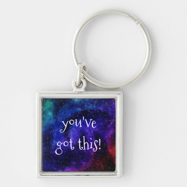 Colourful Galaxy "You've Got This!" Keychain (Front)
