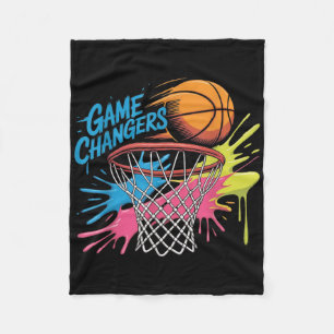 Colourful Game Changers Basketball Tie Dye Colour Fleece Blanket